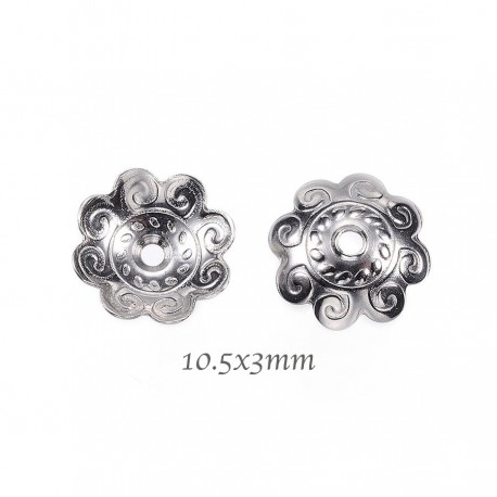 calotte coupelle x30 acier inoxydable fleur 10x3mm