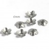 20 calottes fleur acier inoxydable 5pétales 6x2mm