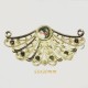 Pendentif estampe éventail laiton or x2  diametre 55x30mm
