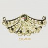 Pendentif estampe éventail laiton or x2  diametre 55x30mm