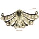 Pendentif estampe éventail laiton or x2  diametre 55x30mm