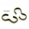 20 anneaux connecteur forme 3 bronze 8x4mm