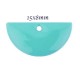 4 sequins demi lune émaillé laiton  bleu vert turquoise  15x8mm