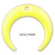 Double corne X2 laiton émail jaune 16x17mm
