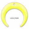 Double corne X2 laiton émail jaune 16x17mm