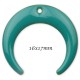 double corne émail vert x2 laiton 16x17mm