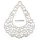 2 Estampes 50x38mm goutte argent plaqué mat