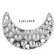 Connecteur demi lune x8 martelé argent 19x13mm