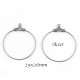 3 paires creoles acier 316L  aregnte mat 29x26mm