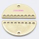 2 connecteurs demi lune laiton plaque or 18kt  21x10mm