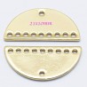 2 connecteurs demi lune laiton or 24kt  21x10mm