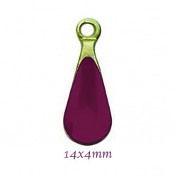 sequins x6 email goutte prune 14x4mm