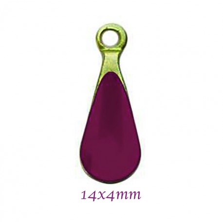 sequins x6 email goutte prune 14x4mm