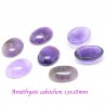 Cabochon x2 pierre gemme amethyste 13x18mm