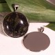 4 supports cabochon pendentif laiton platine 20mm