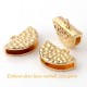 6Pcs embouts martelé demi lune or 20x14mm