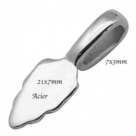 1Pcs  bélière acier inoxydable 316L goutte 21x7mm