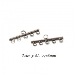 2pcs connecteur lien  acier inoxydable 27x8mm