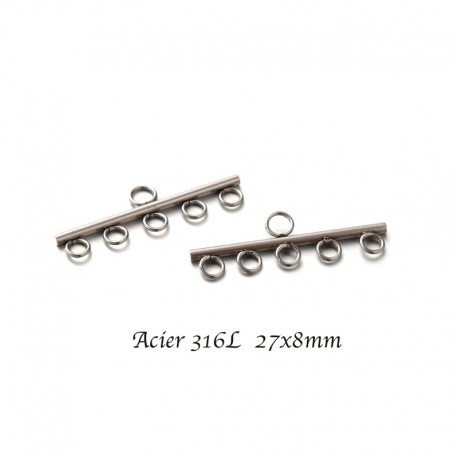 2pcs connecteur lien  acier inoxydable 27x8mm