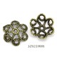30 calottes fleur filigrane bronze 18mm