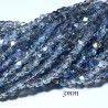 30 perles cristal bohème transparente facette  arc en ciel bleu 3mm
