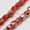 30 pcs perles cristal  bohème facette orange brique  3mm