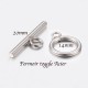 4 fermoirs toggle acier inoxydable 20x14mm