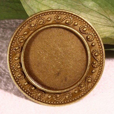2 supports bagues ronde bordure frise bronze 20mm