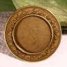 2 supports bagues ronde bordure frise bronze 20mm