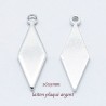 6 sequins laiton plaqué argent 16x5mm