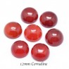 2 cabochons pierre cornaline 12mm