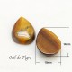 2 cabochons pierre oeil de tigre goutte 14x10mm