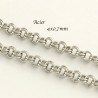 Chaine x1m acier 316L maillon double argent platine  4x0,7mm