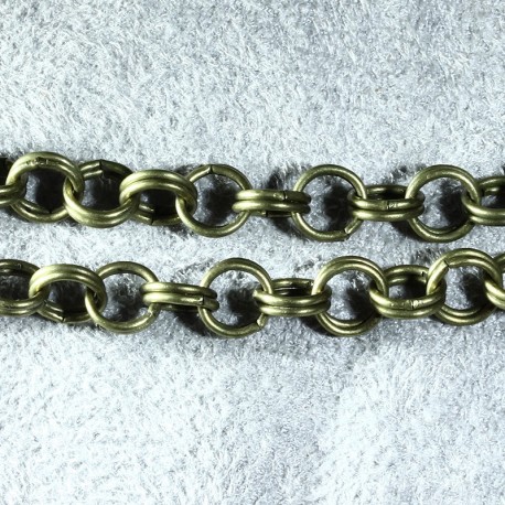 1 M chaine maillon double bronze 6mm