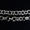 1M chaine maillon double argent platine 6mm