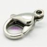10 fermoirs acier inoxydable forme mousqueton 12mm
