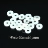 100 perles rondelle polymère blanc  5mm