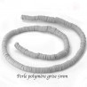 100 Perles palet plat rondelle gris polymère 5mm