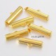 10 embouts fermoirs tube laiton or 19,5x4mm