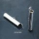 10 embouts fermoirs tube laiton argent  25 x4mm