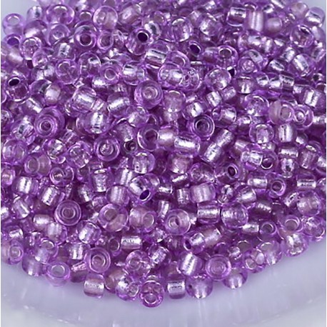 10 grs Perles verre rocailles Miyuki silver lined raspeberry 2mm