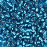 10 grs Perles verre rocailles  silver lined Capri Blue  2mm
