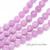 10 perles jade ronde  givrée 8mm rose