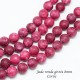 10 perles jade ronde givrée cerise 8mm