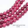 10 perles jade ronde givrée cerise 8mm