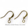 20 supports  attache  crochet bronze 16x12mm
