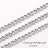 1 Mètre K004 Chaine gourmette acier argent mat 4x3mm