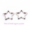 2 porte clefs étoile  métal argenté 34x3mm