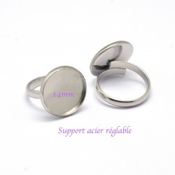 1 Pcs support bague acier ronde réglable 14mm
