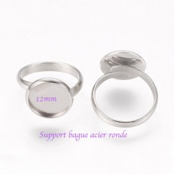 1 Pcs bague acier ronde réglable 12mm